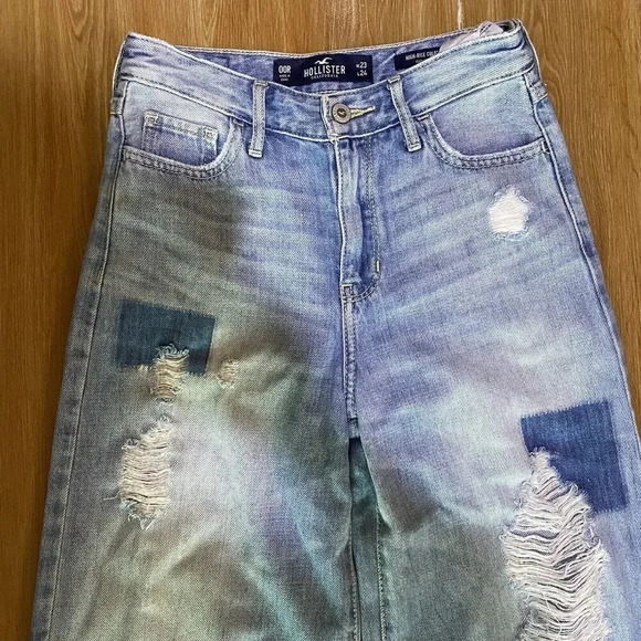 Hollister Women’s Jeans Size 00R W23 L24 Light High Rise Culotte Wide Leg Pocket - Picture 10 of 11